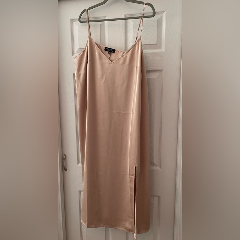 ELOQUII tan slip dress NWT